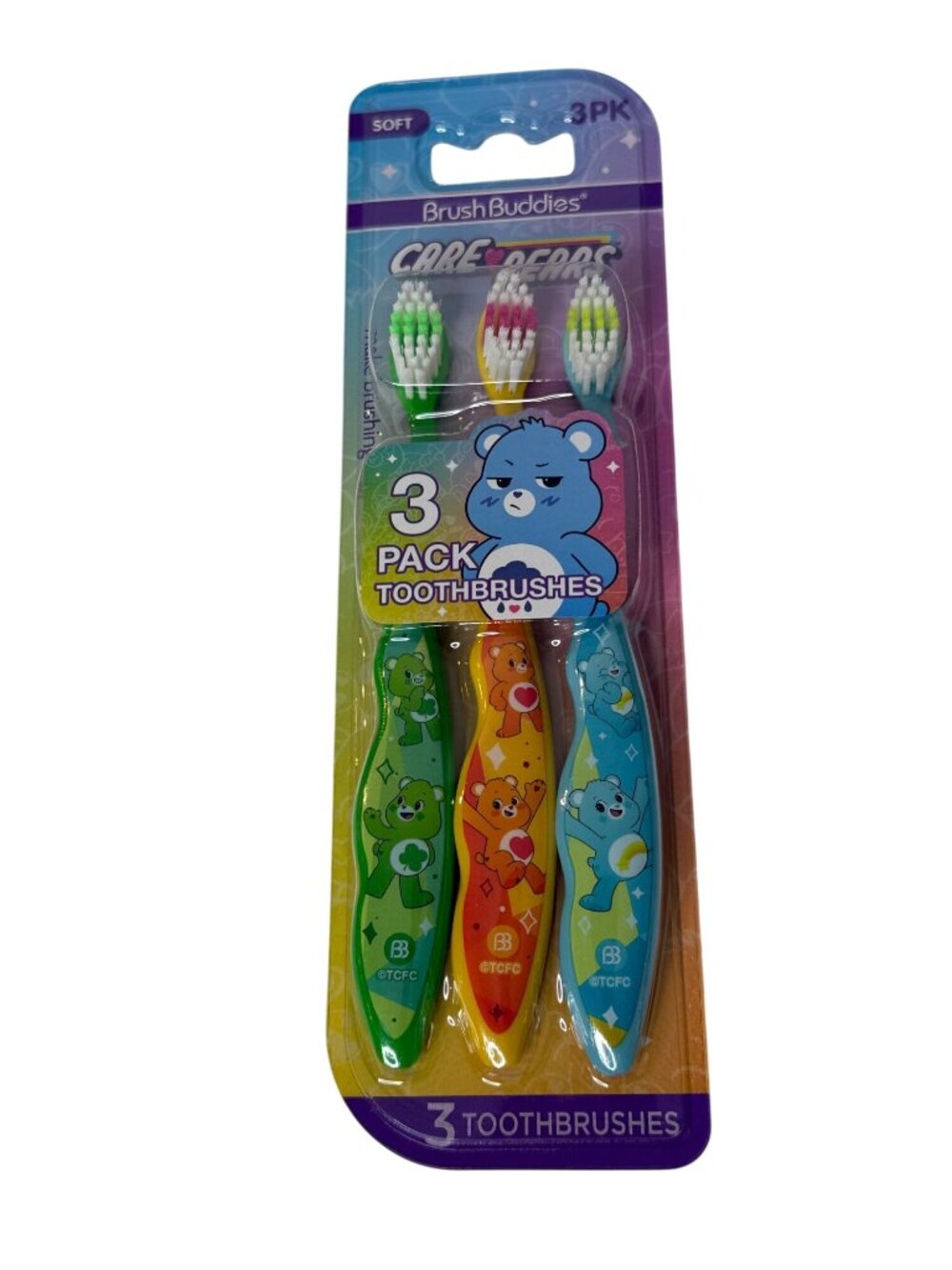 Care Bears Kids Soft Bristle Toothbrushes 3 Pack New